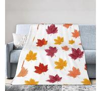 Fall Leaves Throw Blanket 127 x 152 CM Autumn Fleece Blankets for Couch Bed Picnic Soft Cozy Lightweight All Season Use