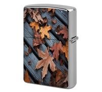 Fall Leaves Wood Metal Lighter Case Cover Lighter Sleeve