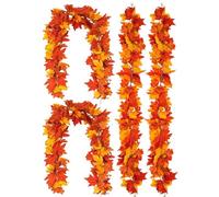 Fall Maple Garland - Holiday Table Centerpiece, Fireplace Mantle Decor | Artificial Maple Leaf Vine Decoration, Fall Leaves Garland for Weddings Mantle Porch Thanksgiving Halloween Decor