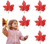 Fall Maple Hair Clips Small Maple Hair Clip Autumn Thanksgiving Alligator Clips Orange Fallen Leaf Hairpins Thanksgiving Theme, Harvest Festival Party Hair Accessories for Women Girl 6Pcs