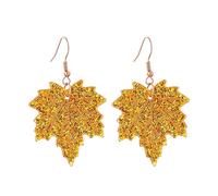 Fall Maple Leaf Acrylic Earrings Autumn Charm Red Orange Maple Leaves Pumpkin Plant Lightweight Chic Sequins Dangle Drop Earrings for Women Thanksgiving Day Halloween Christmas Party Holiday Jewelry