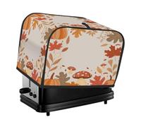 Fall Maple Leaf Mushroom Toaster Cover 4 Slice Dust Cover for Bread Machine,Small Kitchen Appliance