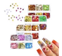 Fall Maple Leaf Nail Sequins,4Boxes 16Grids Laser Maple Leaf Shaped Nail Art Glitter Flakes,Holographic Nail Flakes for Womon Girls Manicure Design Decoration Resin Mold DIY