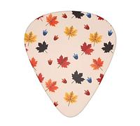 Fall Maple Leaf Prints Guitar Plectrums 12 Pieces Set - Comfortable In The Hand With Smooth Edges Three Thicknesses To Match