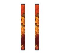 Fall Maple Leaves 2Pcs Refrigerator Door Handle Covers, Colorful Autumn Kitchen Appliance Handle Cover for Fridge Microwave Stove Oven Dishwasher Decor