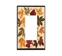 Fall Maple Leaves Decorative Switch Cover 1 Gang Single Rocker, Autumn Abstract 70S Wall Plate Cover, Standard Size, Aesthetic Vintage Electrical Faceplate for Bedroom Living Room Decor