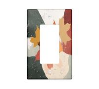 Fall Maple Leaves Decorative Switch Cover 1 Gang Single Rocker, Autumn Abstract Mid Century Switchcover Wall Plate, Vintage Retro Electrical Faceplate for Bedroom Living Room Decor
