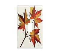 Fall Maple Leaves Decorative Switch Cover 1 Gang Single Toggle, Autumn Abstract Vintage Switchcover Wall Plate, Aesthetic Fun Electrical Faceplate for Bedroom Living Room Decor