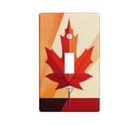 Fall Maple Leaves Decorative Switch Cover Plate 1 Gang Single Toggle, Autumn Abstract Mid Century Electrical Faceplate for Bedroom Bathroom Decor, Vintage Retro Standard Size Switchplate