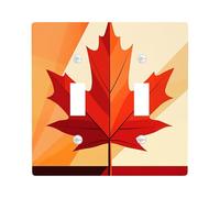 Fall Maple Leaves Decorative Switch Cover Plate 2 Gang Double Toggle, Autumn Abstract Mid Century Electrical Faceplate for Bedroom Bathroom Decor, Vintage Retro Standard Size Switchplate