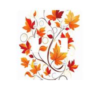 Fall Maple Leaves Fun Switch Cover Wall Plate 2 Gang Double Toggle, Autumn Abstract Leaf Electrical Faceplate for Bedroom Bathroom Decor, Plant Botanical Standard Size Switchplate