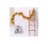 Fall Maple Leaves Garland Decoration 180cm Artificial Fall Foliage Garland for Halloween Thanksgiving Living and Home Yellow One Size