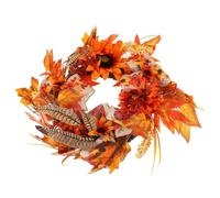 Fall Maple Leaves Garland Door Hanging Wreath for Halloween Season