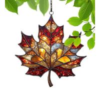 Fall Maple Leaves Light Catcher Ornament | Maple Leaf Suncatcher | Acrylic Stained Glass Window Hanging,Thanksgiving Autumn Party Supplies,Aesthetic Wall Crafts Pendant For Balconies Garden Doorways