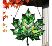 Fall Maple Leaves Light Catcher Ornament | Maple Leaf Suncatcher | Acrylic Stained Glass Window Hanging,Thanksgiving Autumn Party Supplies,Aesthetic Wall Crafts Pendant For Balconies Garden Doorways