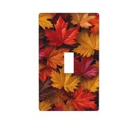 Fall Maple Leaves Light Switch Cover Decorative Single Toggle 1 Gang Wall Plate for Kitchen Farmhouse Bedroom Bathroom Art Decor