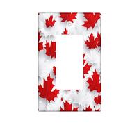 Fall Maple Leaves Switch Cover Wall Plate 1 Gang Single Rocker, Fun Autumn 3D Relief Electrical Faceplate for Bedroom Bathroom Decor, Orange Plant Standard Size Switchplate
