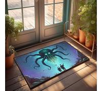Fall Mats For Front Door Two Soldiers Face An Giant Octopus In A Fantasy Underwater Scene Doormat Welcome Indoor Mat Spring Kitchen Mats(40X60CM)