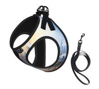 Fall Moose Deer print Dog Harness, 2X Buckle,Dog Vest,No Pulling Front Leash Clip,for Small Medium Dogs