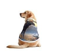 Fall Moose Deer Print Dog Outfit Sleeveles, Funny Pet Dog Clothes Machine Washable Shirt Vest For Medium Large Dogs