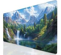 Fall Mouse Mat 700x300x3mm XXL Gaming Mouse Pad Mountain Desk Mat, Gaming Keyboard Mousepad Improved Precision and Speed, Desk Accessories with Non-Slip Base and Stitched Edge for Office Home YG-307