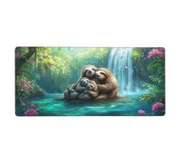 Fall Mouse Pad 900 x 300 mm Large Mouse Mat Sloth Desk Mat with Water Resist Surface，XXL Mousepad with Anti-Slip Rubber Base，Extended Gaming Mouse Pads for Desktop Decor，Gift for Women/Men M1096