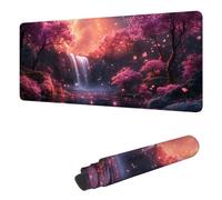 Fall Mouse Pad XXL 1200 x 600 mm, Mouse Mat Tree Desk Pad with Stitched Edges and Non-Slip Rubber Base, Waterproof Mousepad Gaming Office Desk Accessories, for Improves Speed and Precision H-7351
