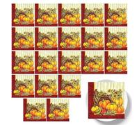 Fall Napkins | 20 Piece Absorbent Sunflower Pumpkin Party Favors | Halloween Table Decor Paper Hand Towels | for Harvest Day Wedding Party Kitchen Dining Room