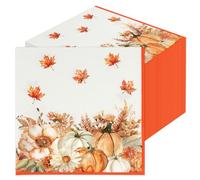 Fall Napkins Thanksgiving 50PCS 6.5X6.5“ Disposable Paper Napkins for Fall Party Supplies Thanksgiving Dinner Party Table Decorations