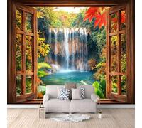 Fall Non-Woven Wallpaper Mountain and Forest Scenery 3D Mural Modern Art Photo Wallpaper 250X175Cm (Wxh), for Bedroom Living Room Tv Backdrop Hallway Hall Lounge