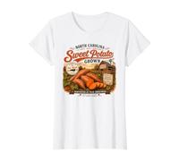 Fall North Carolina Sweet Potato Harvest Vintage Value Graphic T-Shirt, Women, White, M