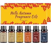 Fall Oil Scents for Diffuser, Cozy Fall Diffuser Oil Set, DIY Candle Making Scents, for Air Purifier Candle Making Living Room Yoga Meditation Spa