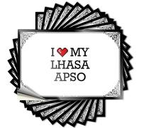 Fall Outdoor Decorations Cover Sticker | I Love My Lhasa Apso Autumn Durable Vinyl Sticker Easy Apply for Darts(6X9CM)