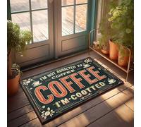 Fall Outdoor Welcome Mat Addicted To Coffee: A Humorous Take On Caffeine Dependence Doormat Room Decor For Men Doormats With Funny Sayings(50X80CM)