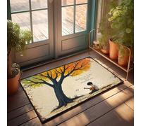 Fall Outdoor Welcome Mat Autumn Serenity: A Child'S Musical Journey Under The Tree Doormat Room Decor For Men Doormats With Funny Sayings(65X90CM)