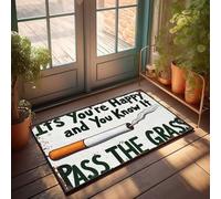 Fall Outdoor Welcome Mat Pass The Grass: A Humorous Take On Smoking Doormat Room Decor For Men Doormats With Funny Sayings(50X80CM)