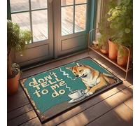 Fall Outdoor Welcome Mat Shiba Inu Smoking And Drinking Coffee: 'Don'T Tell Me To Do' Doormat Room Decor For Men Doormats With Funny Sayings(40X60CM)