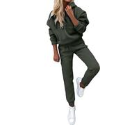 Fall Outfits for Women Womens Clothes Tracksuits UK Gym Set Comfy Lounge 2 Piece Zip Up Long Sleeve Hooded Sweatshirt & Joggers Wear Tracksuit Green S