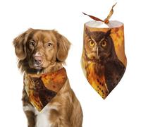 Fall Owl Dog Bandana, Soft Breathable Pet Scarf, Personalized Dog Bib Kerchief for Small Medium Large Dogs Cats, Exquisite Pet Neckerchief for Daily Wear, Travel, Party