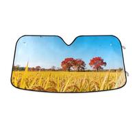 Fall Paddy Tree Sky Scenery car Shade Front Windshield Foldable Reflective Sun Shade sunshield Protector de sol para carro