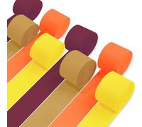 Fall Party Decorations - 8 Rolls Crepe Paper Streamers for Birthday, Baby Shower, Wedding, Thanksgiving, Halloween, Gender Reveal, DIY Crafts