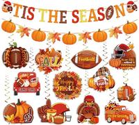 Fall Party Decorations Banner Set Need DIY Include Its the Season Banner and Hanging Swirls Football Theme Fall Party Decorations for Home