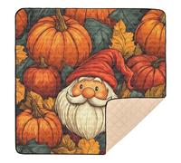 Fall Pattern Good Luck Gnome Pumpkins Large Non-Slip Baby Playmat for Floor Cozy Breathable Infant Play Activity Mat for Babies Infants Toddlers, 50'' x 50''