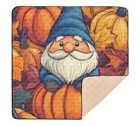 Fall Pattern Good Luck Gnome Pumpkins Large Sturdy Baby Play Mat for Floor Washable Activity Gym Mat for Baby Toddler Infant, 50'' x 50''