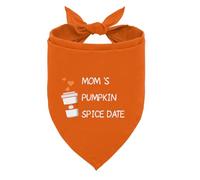 Fall Pet Bandana, Mom's Pumpkin Spice Date Dog Scarf, Adjustable Comfortable Triangle Dog Scarf, Cute Puppy Bandana Fancy, Unique Style Pet Kerchief for Dogs