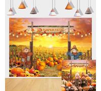 Fall Photo Backdrop Autumn Pumpkin Patch Harvest Photography Background Autumn Theme Birthday Baby Shower Thanksgiving Party Decorations (7x5FT（210x150cm）)