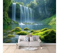 Fall Photo Wallpaper Forest Waterfall Landscape Wallpaper for Living Room Bedroom 300 × 210 cm / 118" × 82.6" - Non-Woven Premium Art Print Fleece Wall Mural Decoration Poster