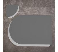Fall Placemats Modern Set of 6, Table Placemats Boho 17x12 Inch Reversible Bicolor Solid Color with Coasters PU Leather Dark Grey Light Grey