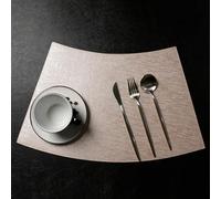 Fall Placemats Today Set of 10, Dining Table Mat 20x13 Inch Sector Solid Color Leather Rose Gold
