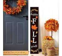 Fall Porch Sign Wooden Hanging Porch Decor Autumn Thanksgiving Vertical Fall Welcome Signs for Front Porch Rustic Maple Leaf Decoration Outdoor Standing for Home Wall Yard,47.2"H